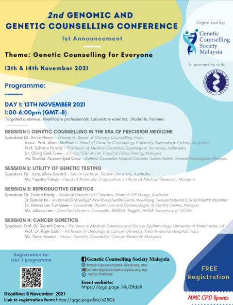 2nd Genomic and Genetic Counselling Conference