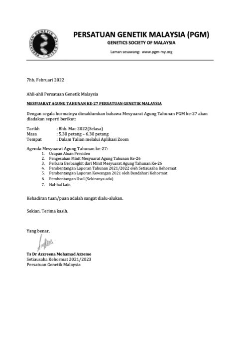 PGM’S 27TH  ANNUAL GENERAL MEETING
